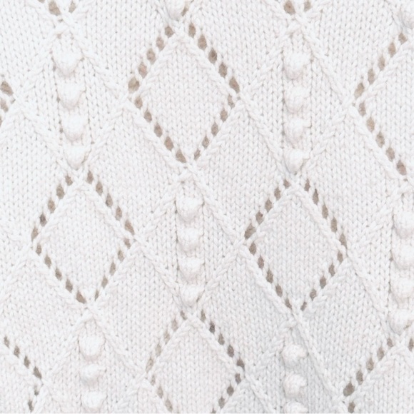 LOFT Small Whisper White Bobble Knit Wool Blend Long Sleeve Turtleneck Sweater - Picture 6 of 8